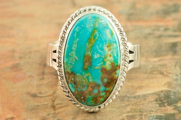 Genuine Kingman Turquoise Sterling Silver Ring